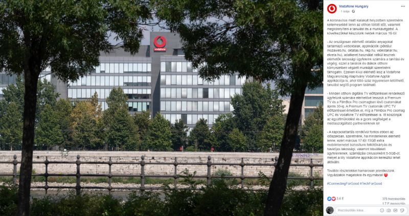 A Vodafone is ingyen netet ad az ügyfeleinek